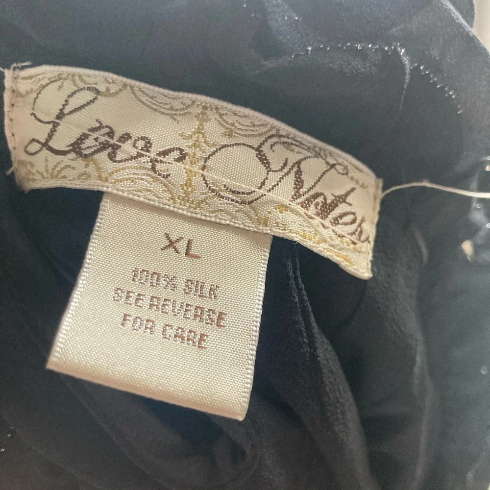 Y2K 2000’s Silk Vintage Sheer Metallic Ruffled Floral Tank Top by Love Notes - Picture 4 of 4
